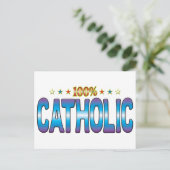 Catholic Star Label v2 Briefkaart (Staand voorkant)
