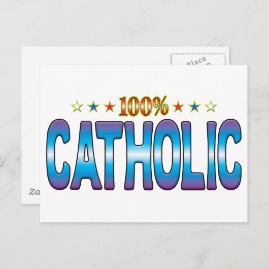 Catholic Star Label v2 Briefkaart (Voorkant / Achterkant)