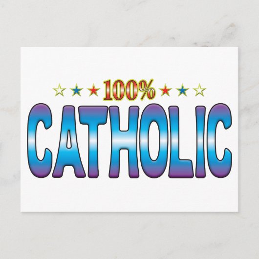 Catholic Star Label v2 Briefkaart (Voorkant)