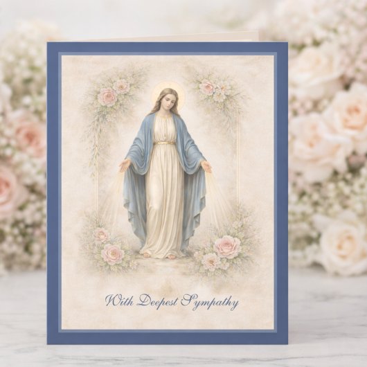 Catholic Sympathy Mother Mary Floral Kaart