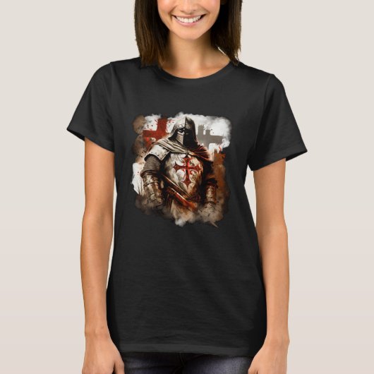 Catholic Templar Knights Medieval T-shirt (Voorkant)