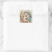 Catholic Virgin Mary Baby Jesus Floral  Vierkante Sticker (Tas)