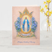 Catholic Virgin Mary Floral Birthday Card Kaart (Gele Bloem)