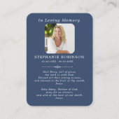 Catholic Virgin Mary Memorial Blue Prayer Card Visitekaartje (Voorkant)