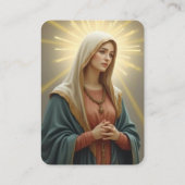 Catholic Virgin Mary Memorial Blue Prayer Card Visitekaartje (Achterkant)