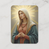Catholic Virgin Mary Memorial Ivory Prayer Card Visitekaartje (Achterkant)