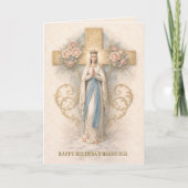 Catholic Virgin Mary Religious Birthday Card Kaart (Voorkant)