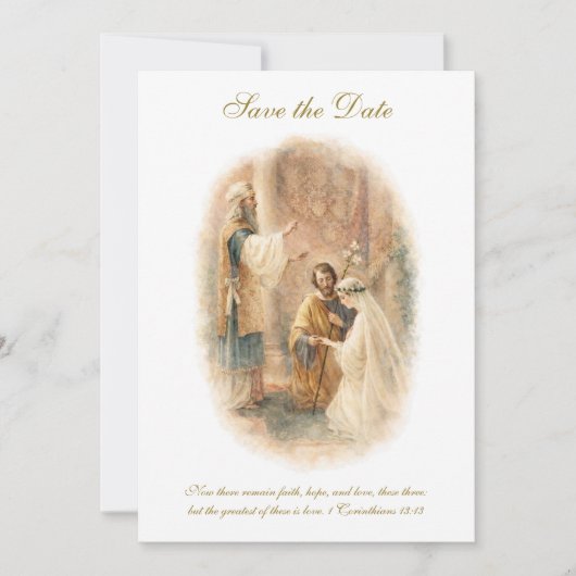 Catholic Wedding Elegant Save the Date (Voorkant)