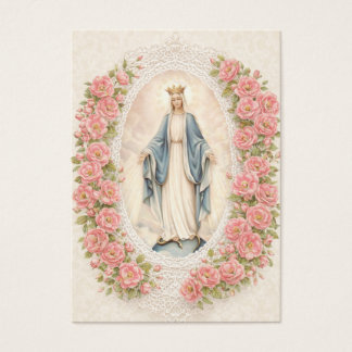 Catholic Wedding Floral Marian Prayer Cards Visitekaartje