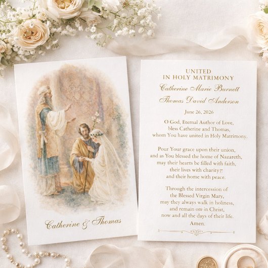 Catholic Wedding Prayer Card Betrothal  Visitekaartje