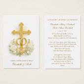 Catholic Wedding Prayer Card  Gold Cross Visitekaartje (Voorkant /achterkant)