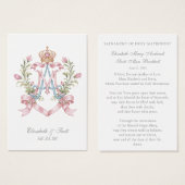 Catholic Wedding Prayer Marian Auspice Visitekaartje (Voorkant /achterkant)