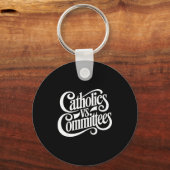 Catholics Vs Committees Funny Homour Sarcastic Say Sleutelhanger (Voorkant)
