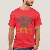Catholics Vs. Convicts Retro Distressed Style 1988 T-shirt (Voorkant)