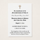 CATHOLIE NUN PROFESSIE VAN STEMMEN HOLY KAART (Achterkant)