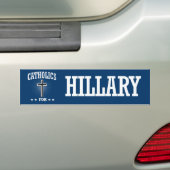 CATHOLIEK VOOR HILLARY BUMPERSTICKER (Op auto)