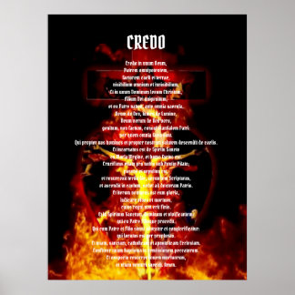 CATHOLIEKE NICENE GECREËERD IN LATIN CRUCIFIXION T POSTER
