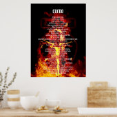 CATHOLIEKE NICENE GECREËERD IN LATIN CRUCIFIXION T POSTER (Keuken)
