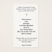 CATHOLIEKE PRIEST ORDINATION HOLY KAARTEN VISITEKAARTJE (Achterkant)