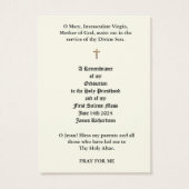 CATHOLIEKE PRIEST ORDINATION HOLY KAARTEN VISITEKAARTJE (Achterkant)