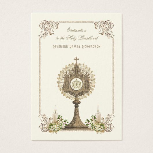 CATHOLIEKE PRIEST ORDINATION HOLY KAARTEN VISITEKAARTJE (Voorkant)