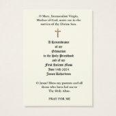 CATHOLIEKE PRIEST ORDINATION HOLY KAARTEN VISITEKAARTJE (Achterkant)