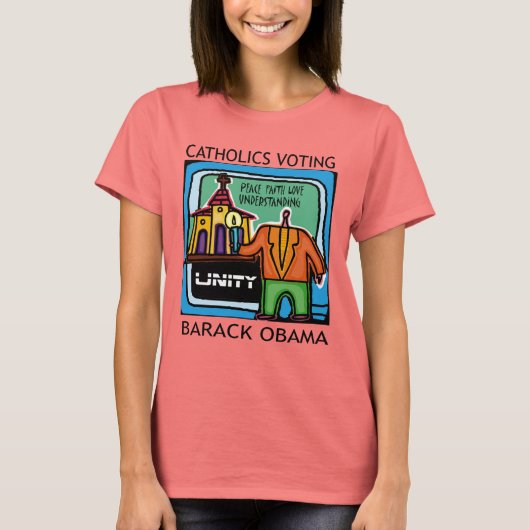 CATHOLIEKE STEMMINGOBAMA T-SHIRT (Voorkant)