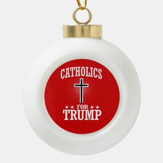 CATHOLIEKEN VOOR TRUMP KERAMISCHE BAL ORNAMENT (Voorkant)