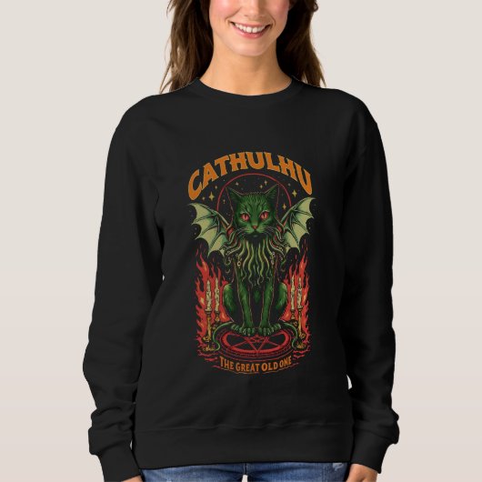 Cathulhu Cosmic Horror Cthulhu Lovecraft Cat Trui (Voorkant)