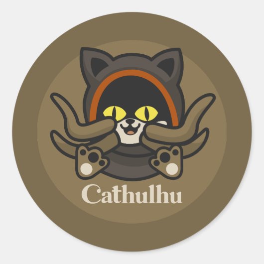 Cathulhu Ronde Sticker (Voorkant)