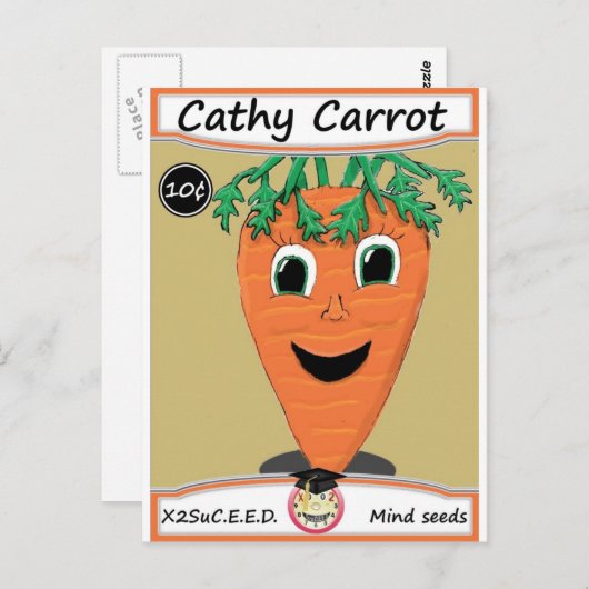 Cathy Carrot Seed Packet 1 Briefkaart (Voorkant / Achterkant)
