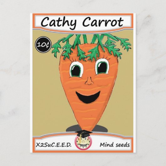 Cathy Carrot Seed Packet 1 Briefkaart (Voorkant)