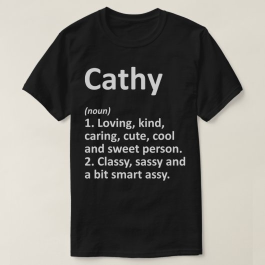 CATHY Definition Persoonlijke naam Funny Birthday T-shirt (Design voorkant)