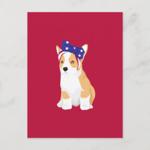 Cathy The Patriotic of American 4 juli Corgi Briefkaart