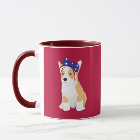 Cathy The Patriotic of American 4 juli Corgi Mok (Links)