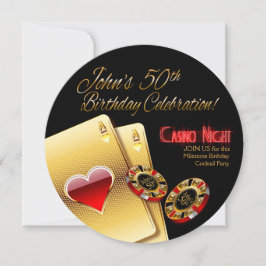 Cathy Vegas Casino Night 50e verjaardagsfeestje Kaart