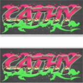 Cathy Vorname Name Graffiti Aufkleber Sticker (Voorkant)