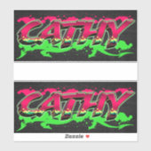 Cathy Vorname Name Graffiti Aufkleber Sticker (Vel)