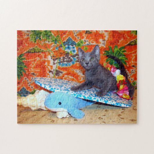 Catiana's Hawaiian Vacatie - Surfer- Kat Puzzle Legpuzzel (Horizontaal)