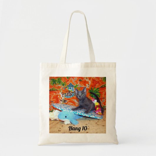 Catiana's Surfing Adventure Cat / Kitten Canvas ta Tote Bag (Voorkant)