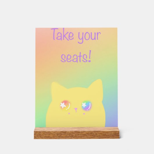 Caticorn acrylic sign for birthday party acryl bord (Voorkant)