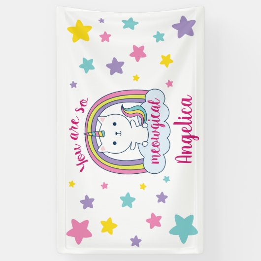 Caticorn | Banner | Wit (Verticaal)