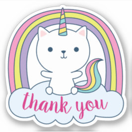 Caticorn Bedankt Op maat gesneden vinyl sticker