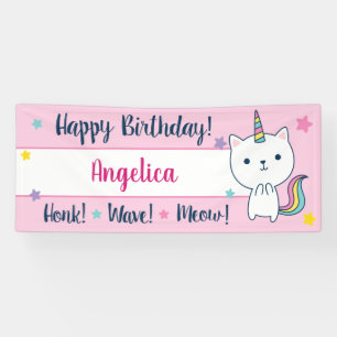 Caticorn   Birthday Banner   Binnenshuis