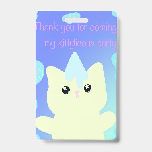 Caticorn  Birthday Favor Bags Badge (Voorzijde)