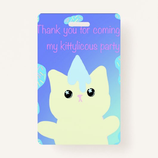 Caticorn  Birthday Favor Bags Badge (Voorkant)