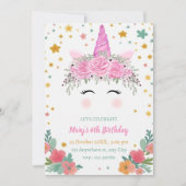 Caticorn Birthday Invitation cati corn invite Kaart (Voorkant)