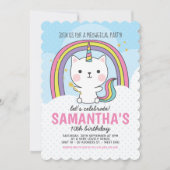 Caticorn Birthday Party Kaart (Voorkant)