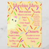 Caticorn Birthday Party Menu (Voorkant)