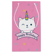 Caticorn | Cadeaubag | Roze Klein Cadeauzakje (Achterkant)
